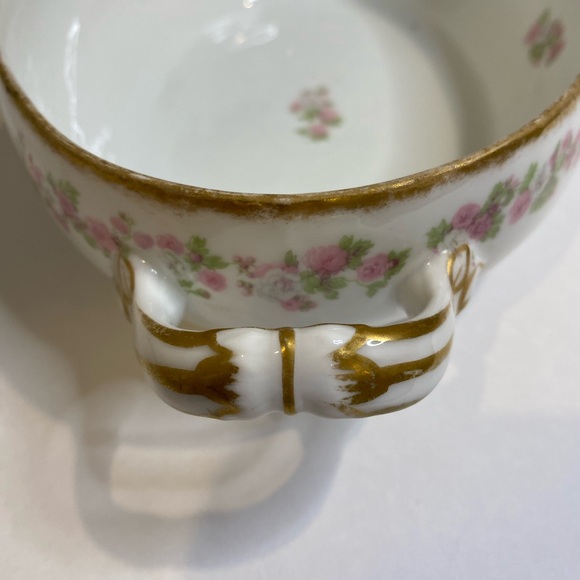 Vtg C. Ahrenfeldt Limoges Bone China Oval Serving Dish with Handles - Picture 8 of 10